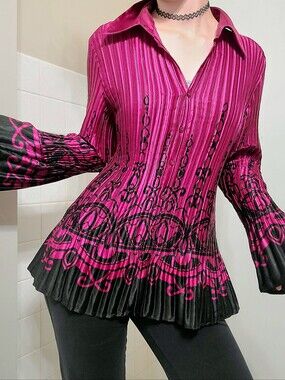 pink and black top